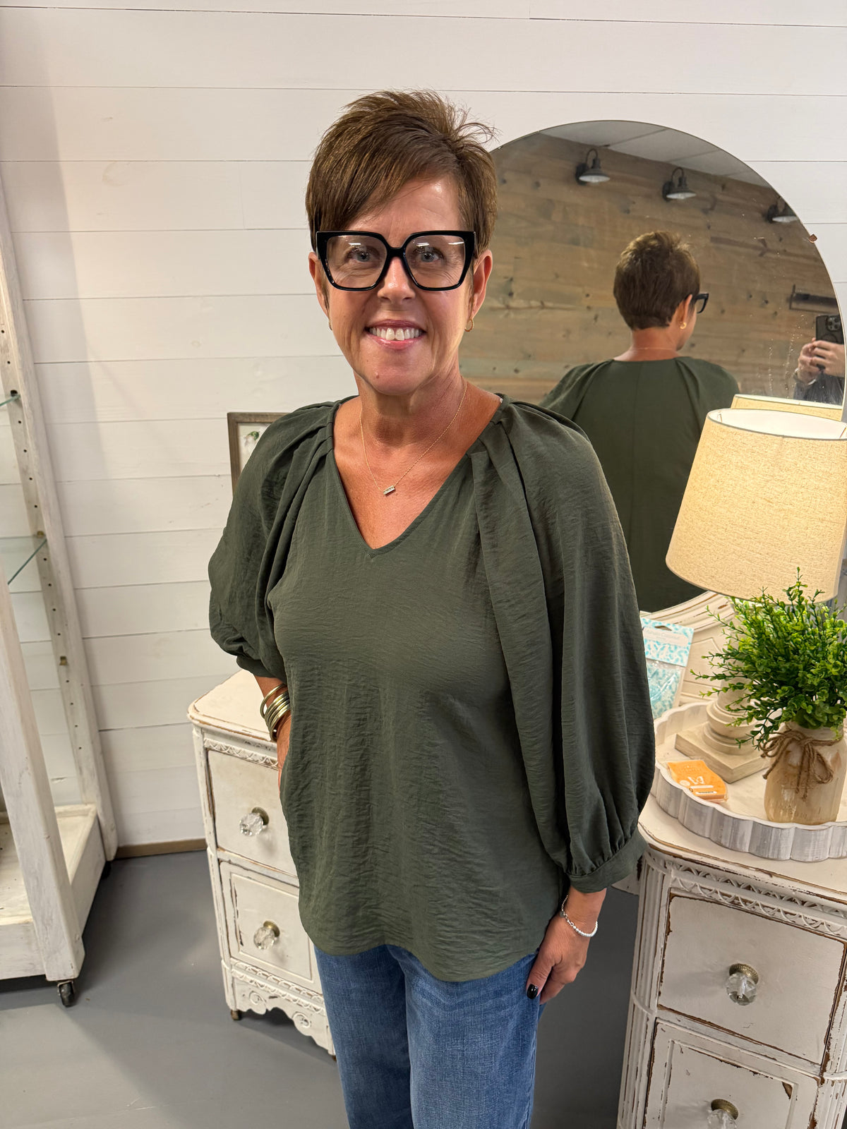 The Willow Olive Blouse