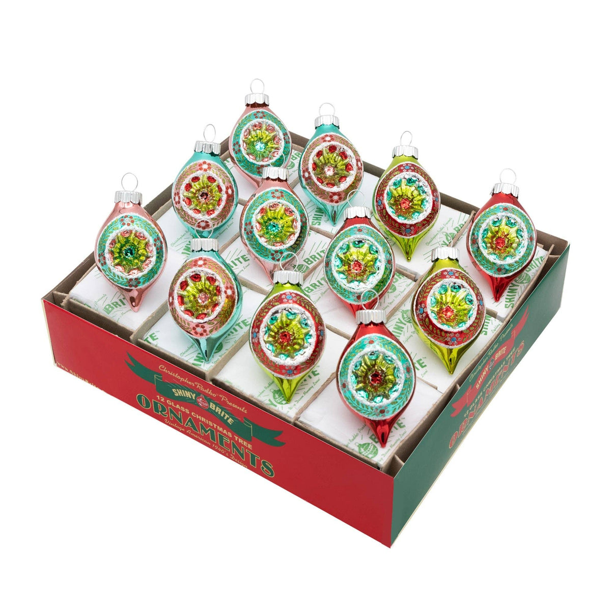 Holiday Glass Ornament – FESTIVE FETE 12 COUNT 1.75"