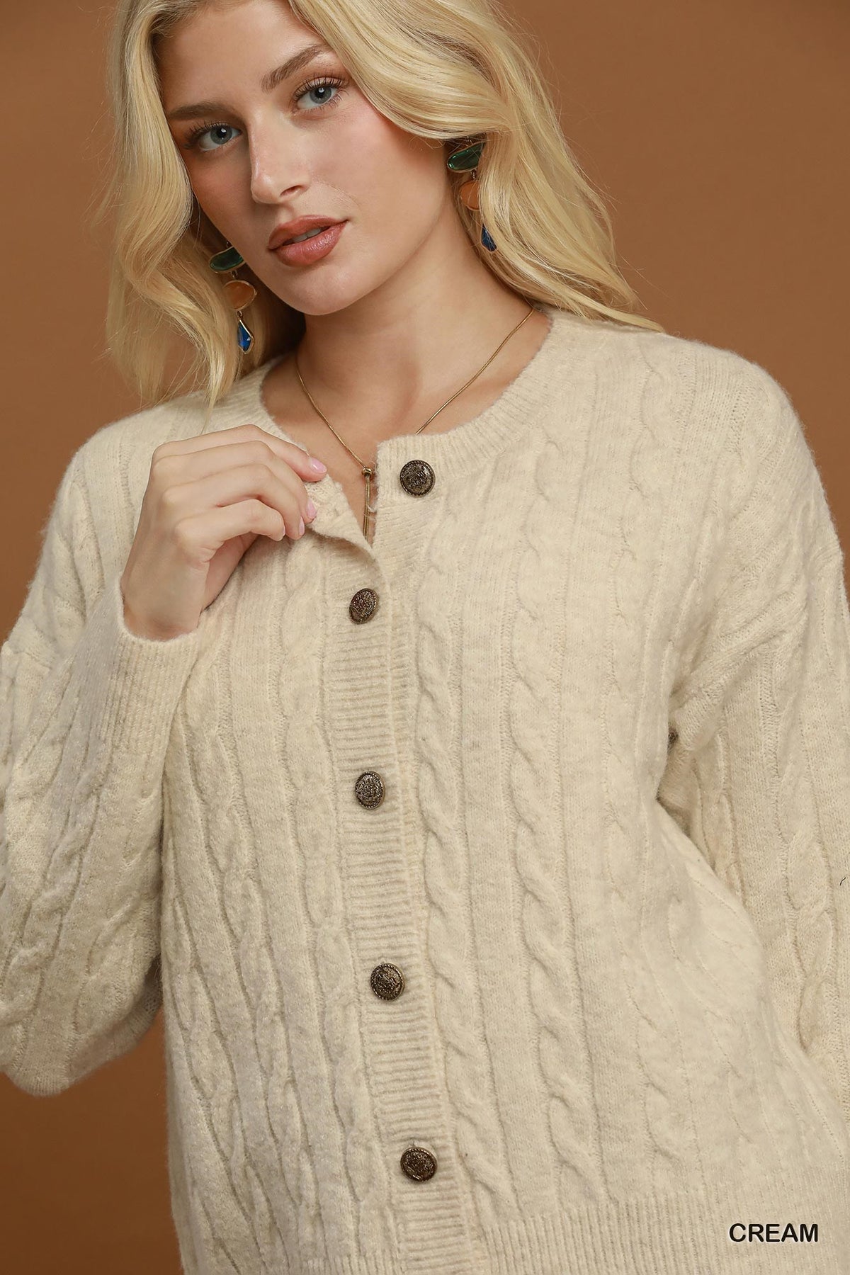 Umgee Long Sleeve Button Down Cardigan