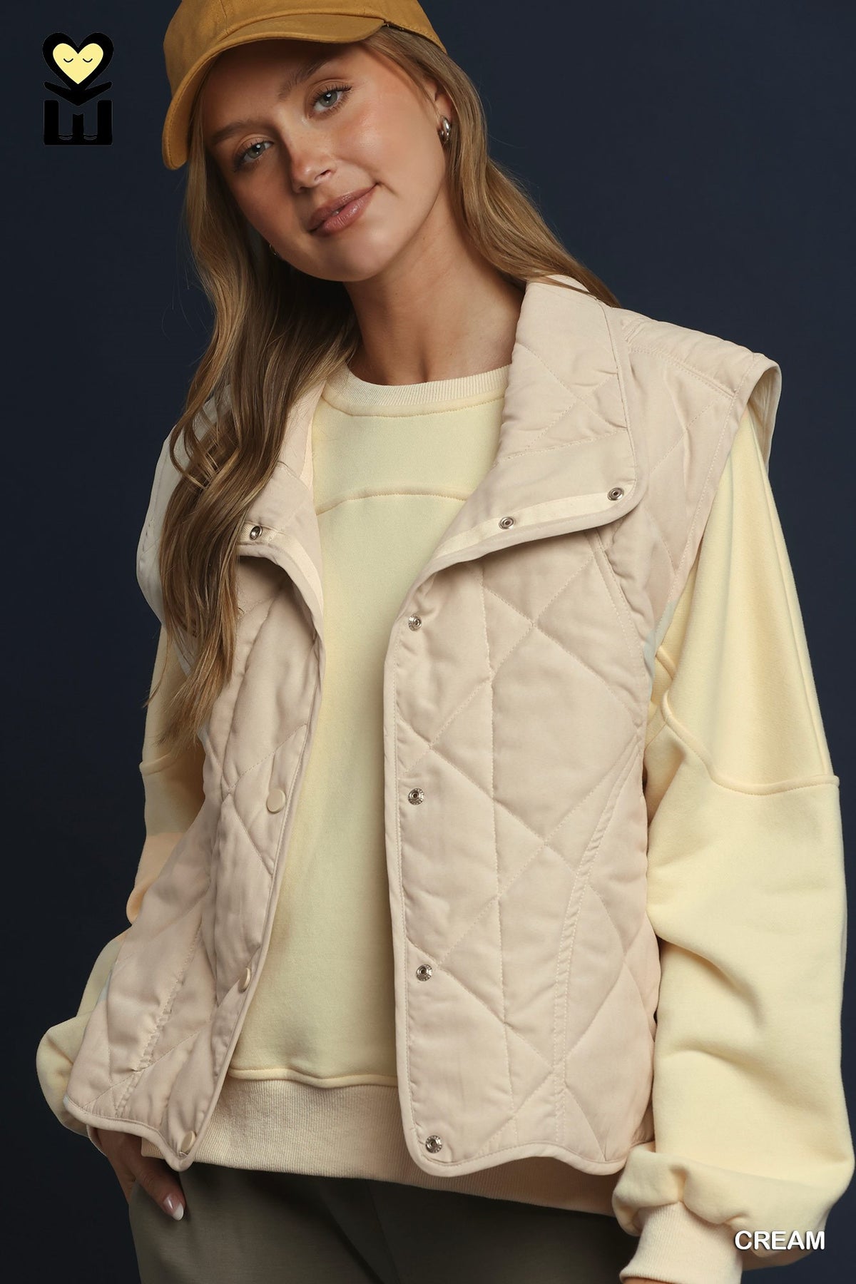 Umgee Snap Button Quilted Vest