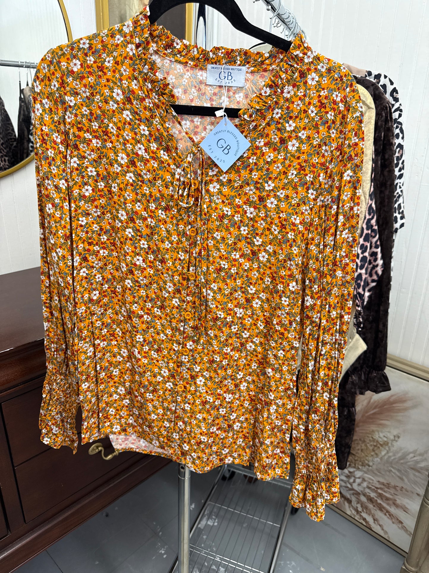 Orange Flower Long Sleeve