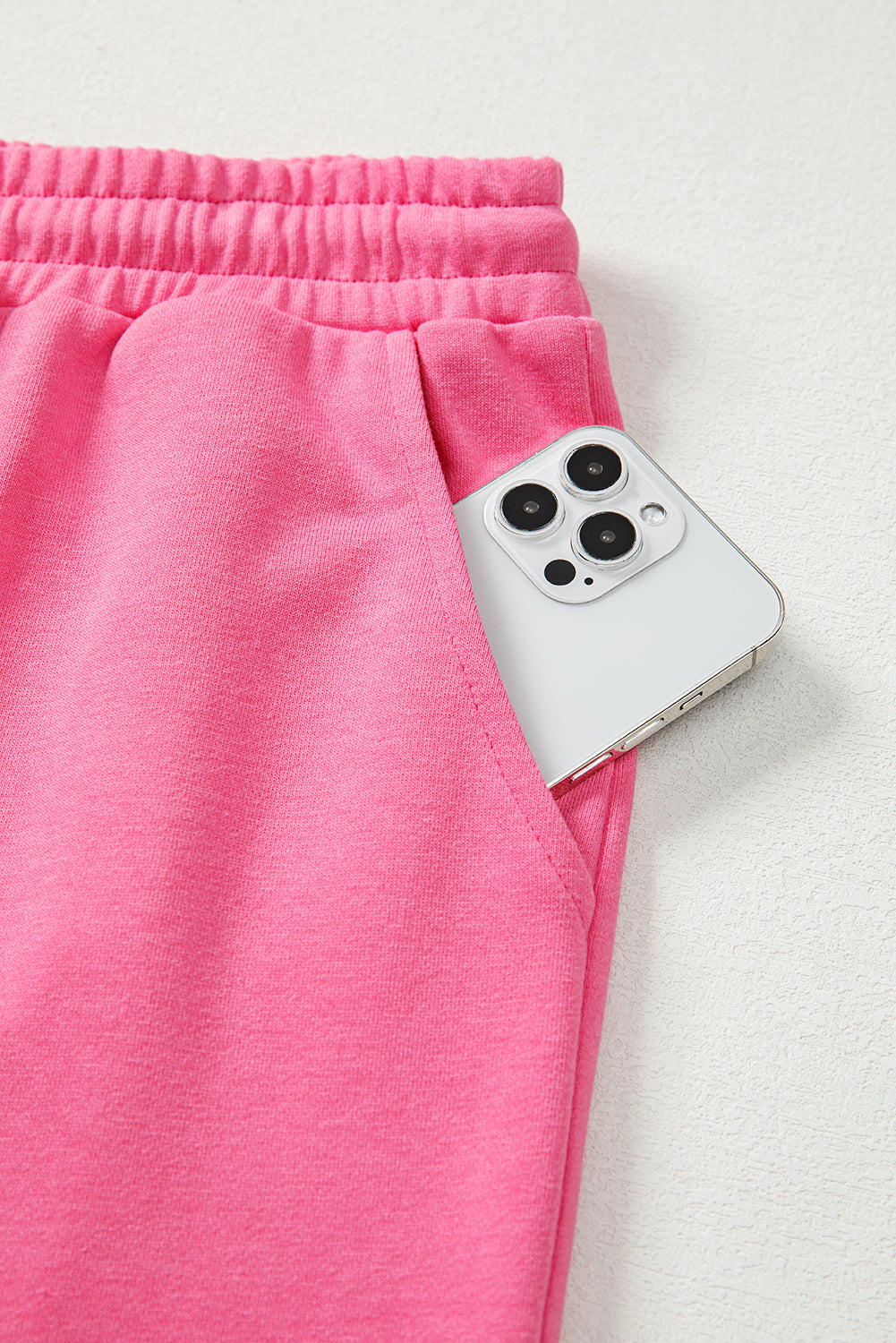 Bright Pink Plus Size Henley Pullover and Jogger Pants Two Piece Set