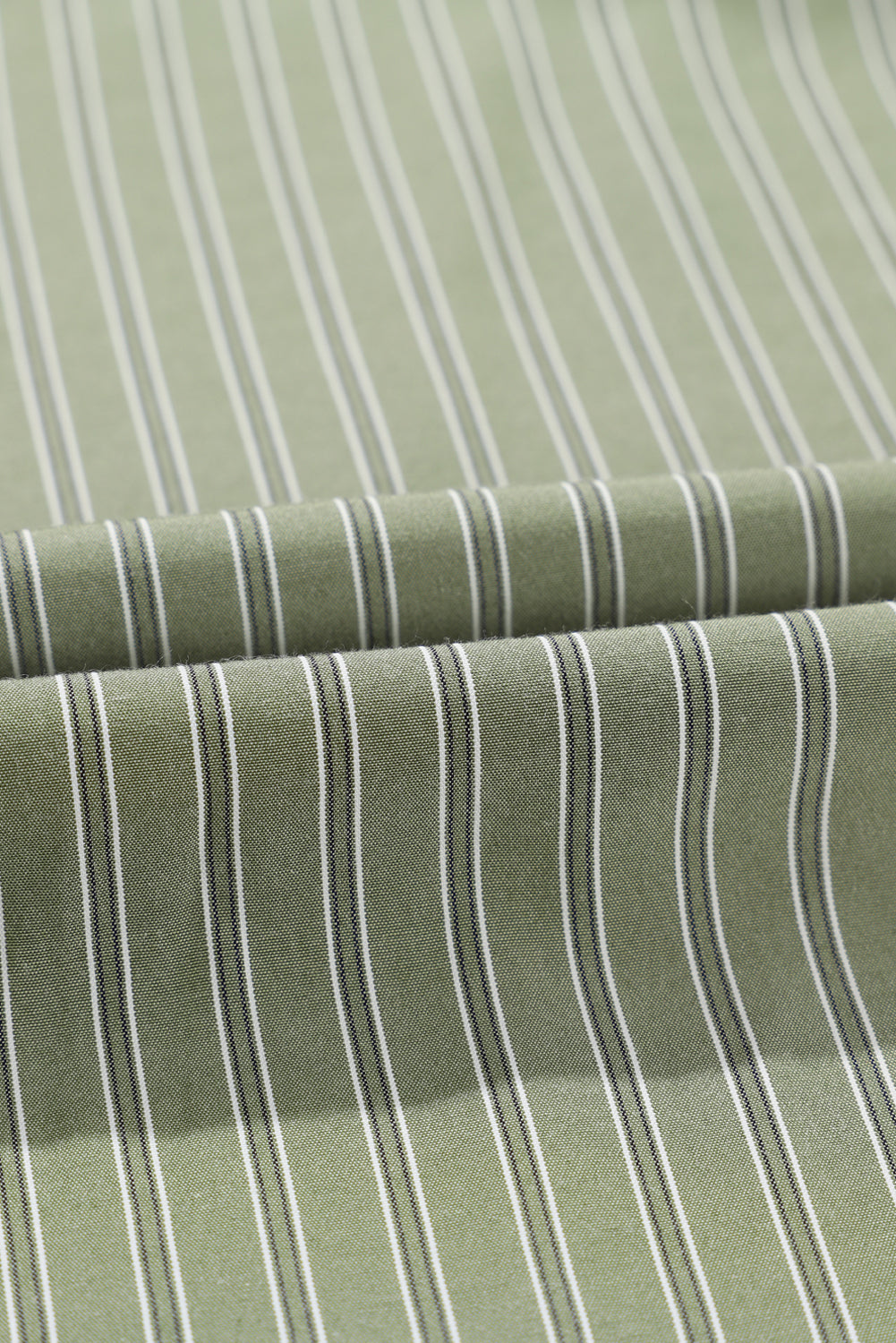 Green Stripe Button Up Oversized Casual Shirt