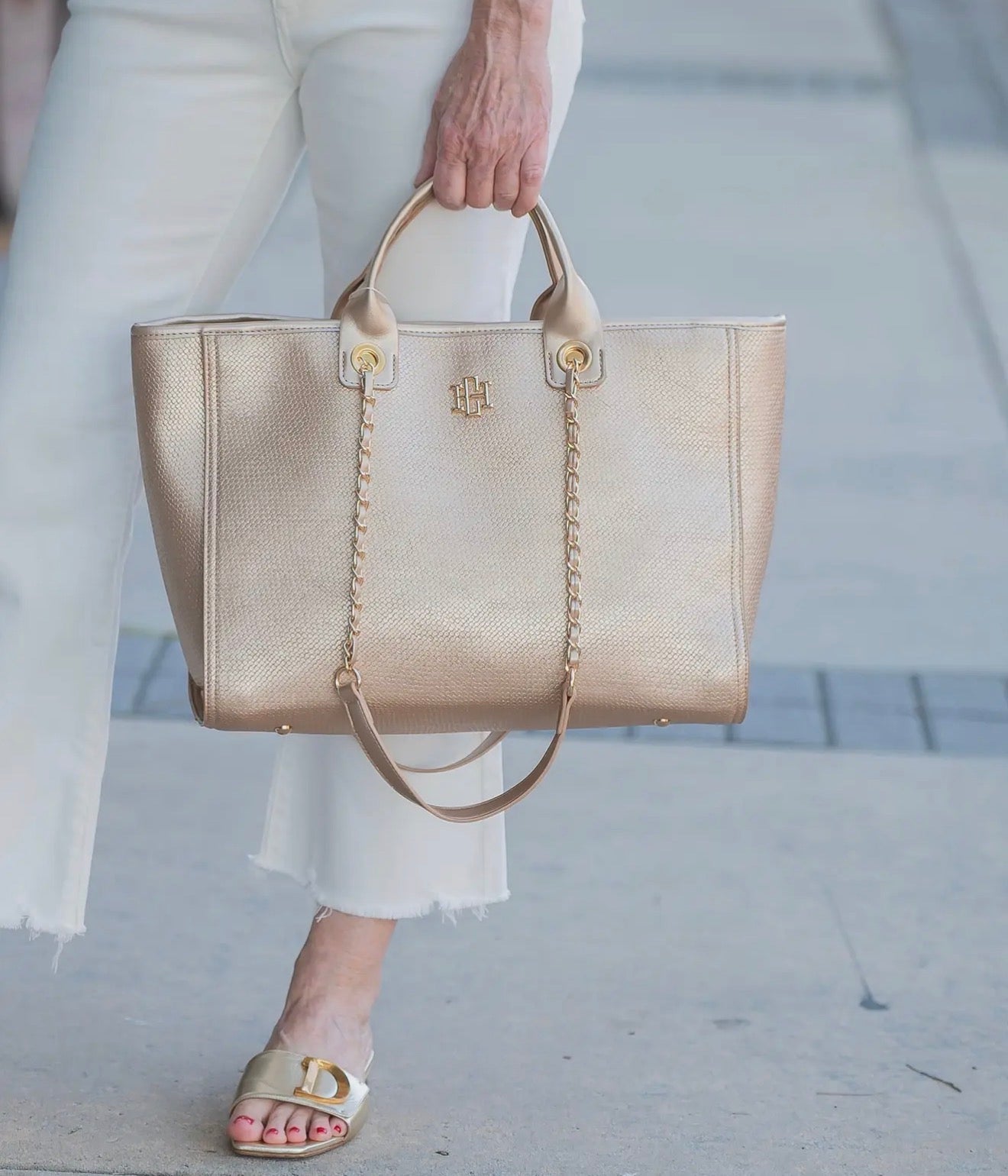 Caroline Hill Missy Tote in Gold