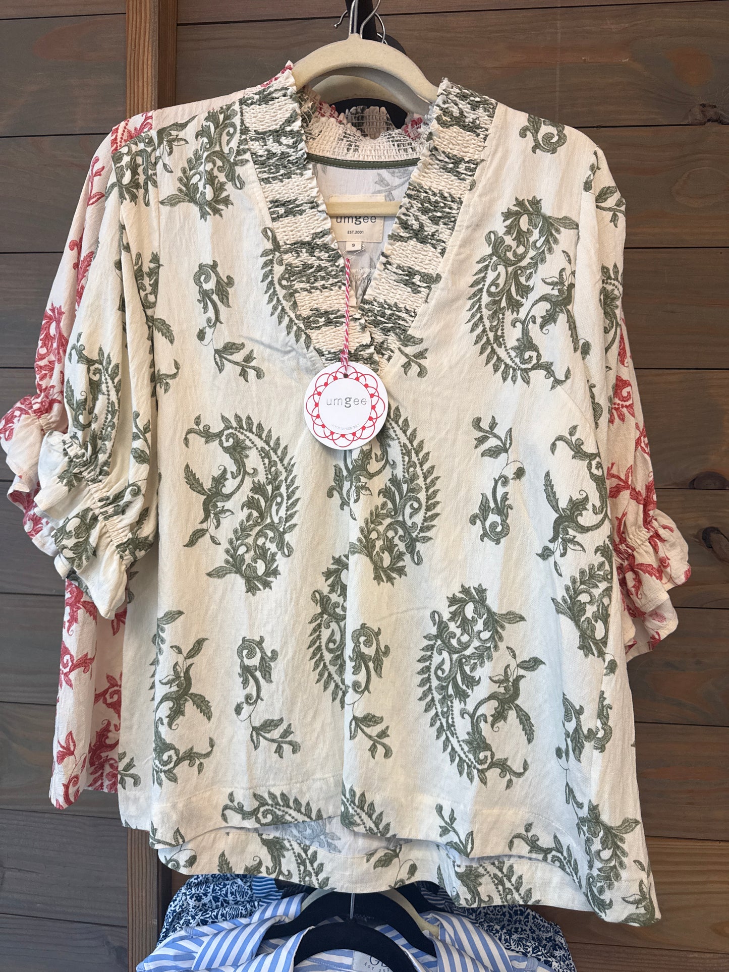 Umgee Green Abstract Top