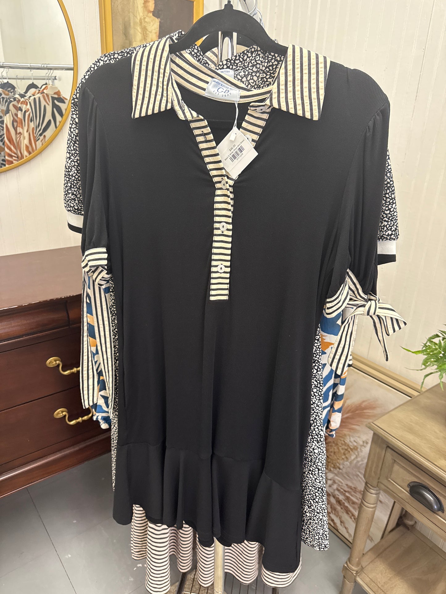 Black/white Stripe mini dress