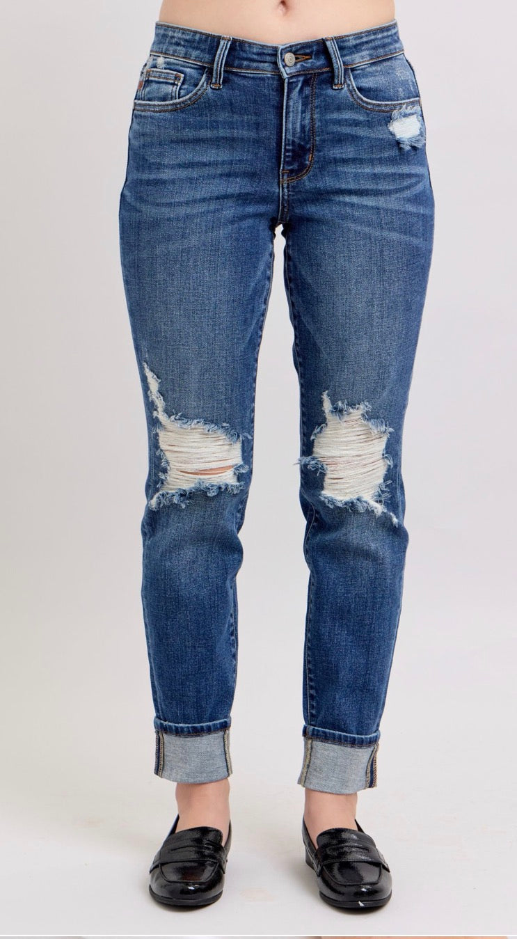 Judy Blue Ripped Boyfriend Jeans