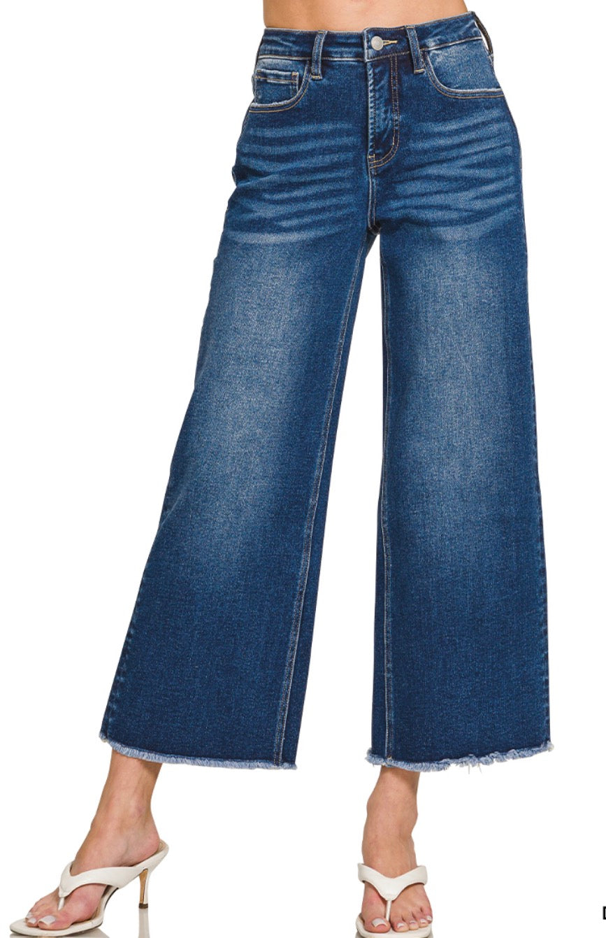 Zenana Wide Leg Cropped Jeans
