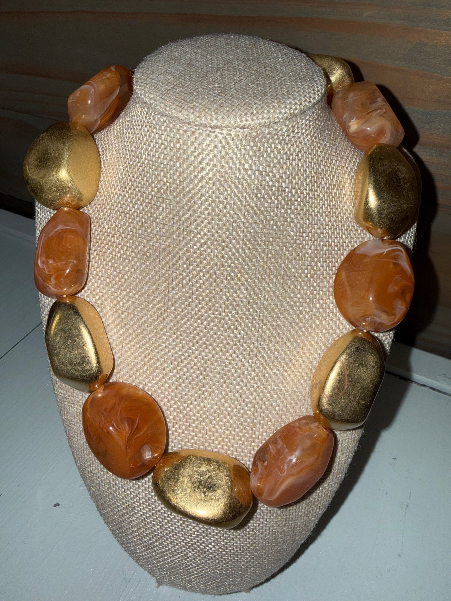 Amber/Gold Statement Necklace
