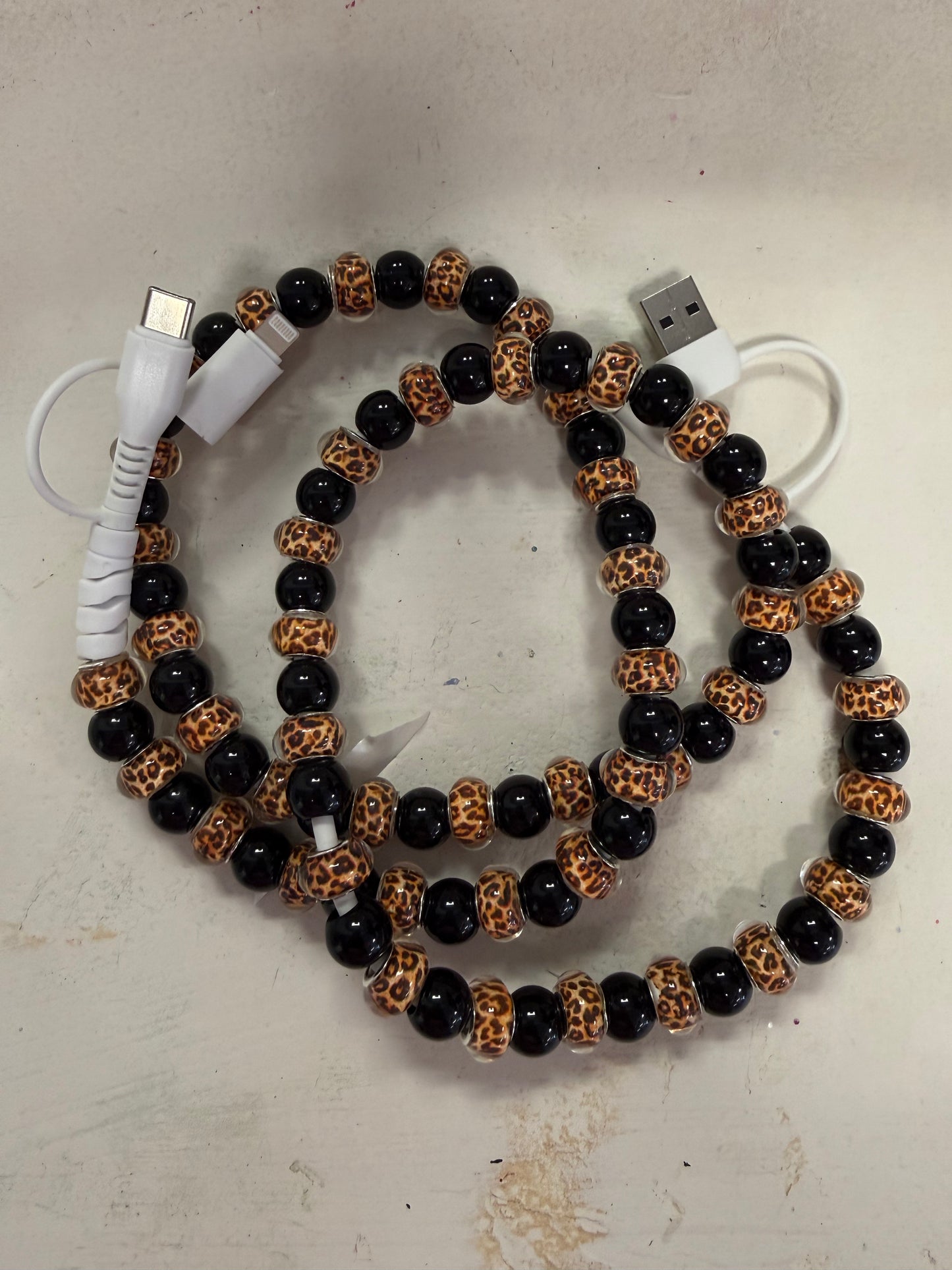 Leopard Beaded Charger