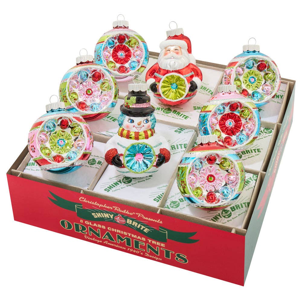 Holiday Glass Ornament – FESTIVE FETE 8 COUNT Figures