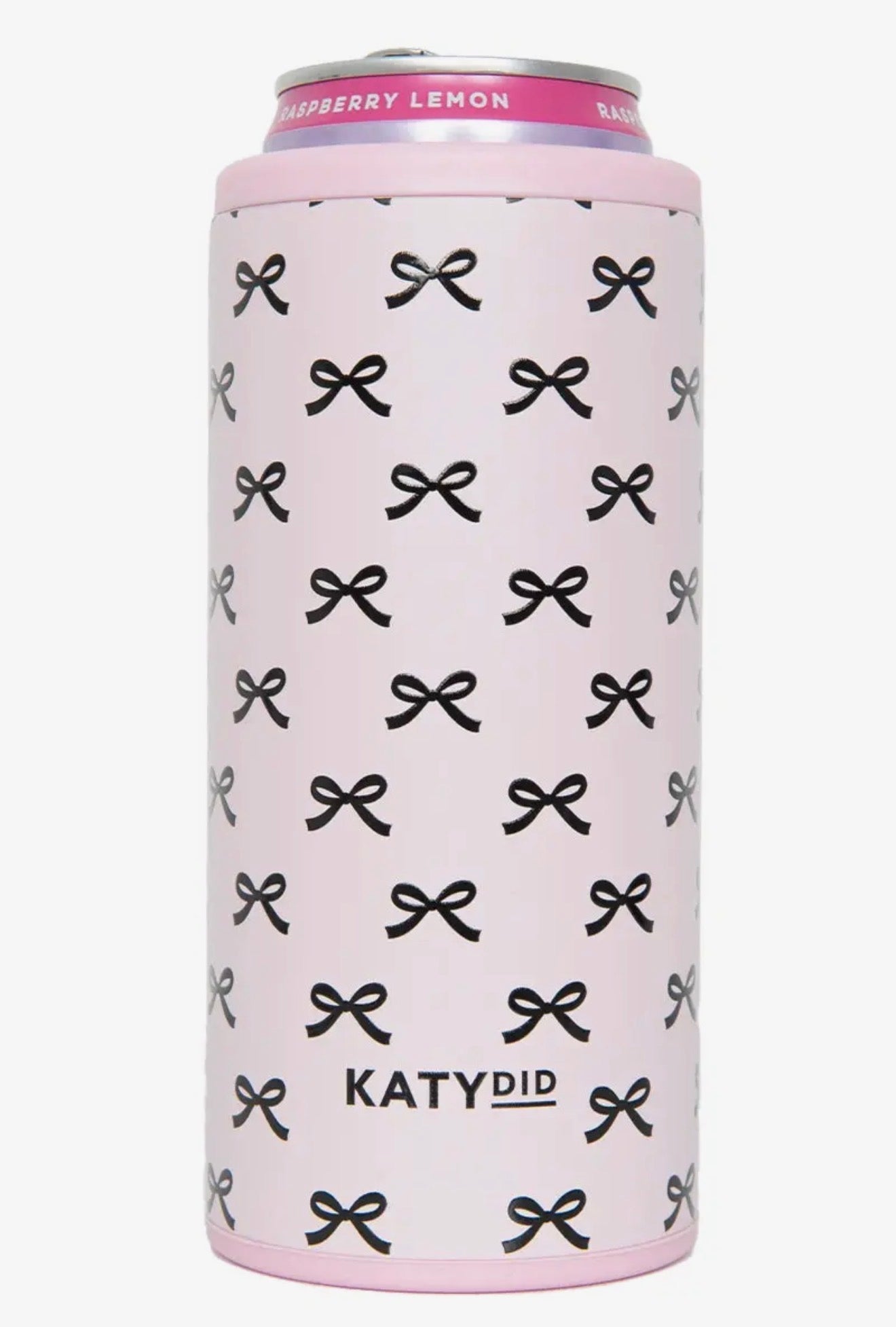 Katydid Pink & Black Bow Koozie