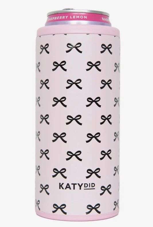Katydid Pink & Black Bow Koozie