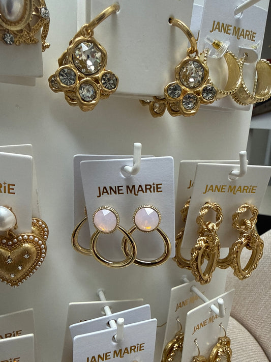 Jane Marie Pink Opal Hoop Earrings