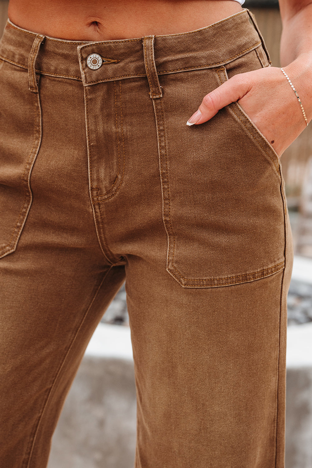 Breen Cropped High Rise Wide Leg Jeans