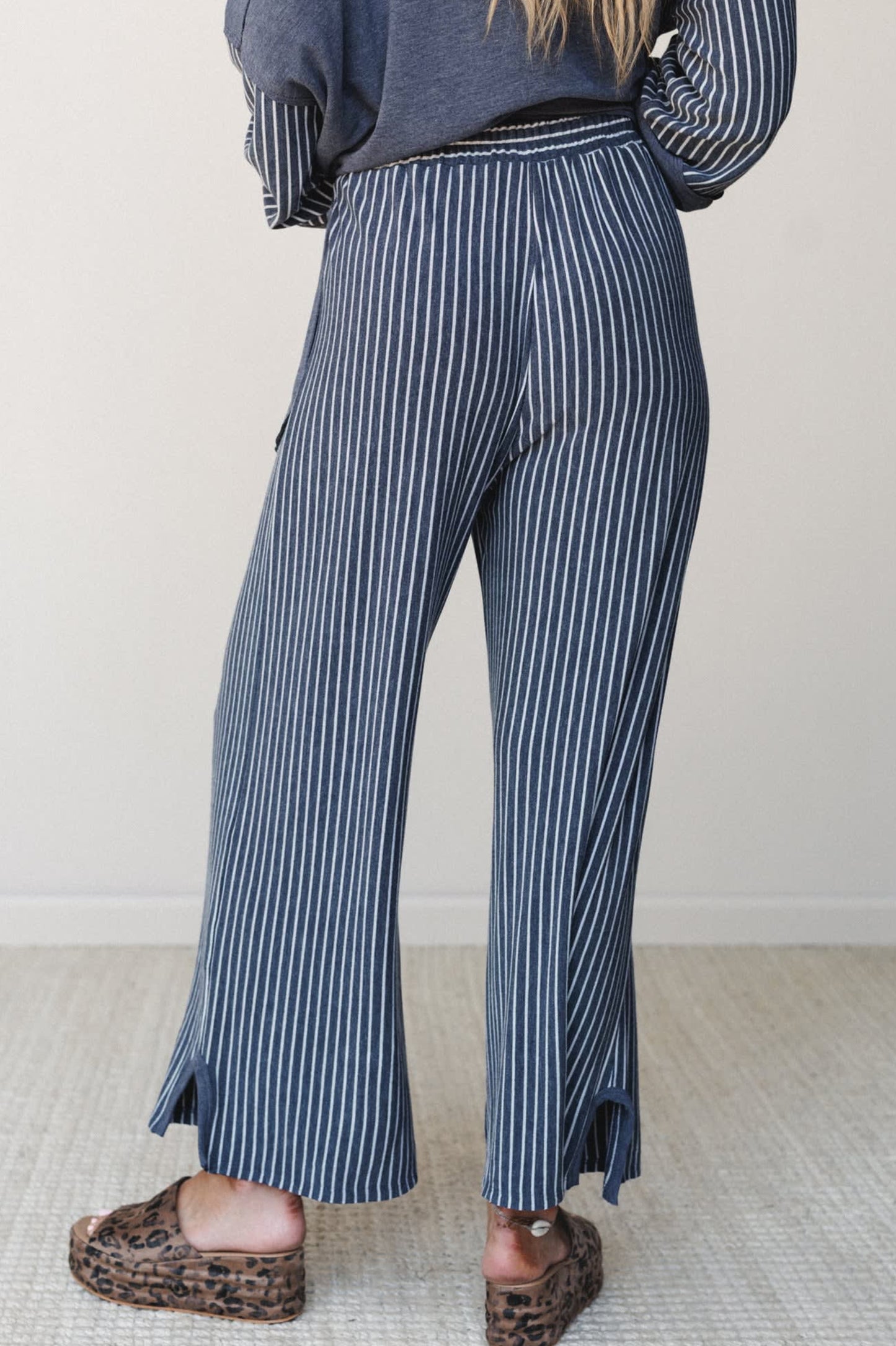 Fushia Raw Seam Patchwork Long Sleeve Top Pocket Casual Pants 2pcs Set