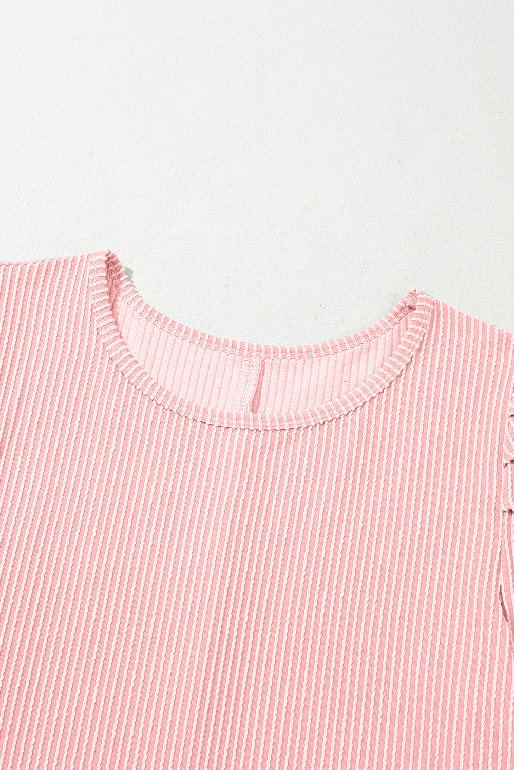 Blossom Corded Crew Neck Puff Sleeve Mini Dress