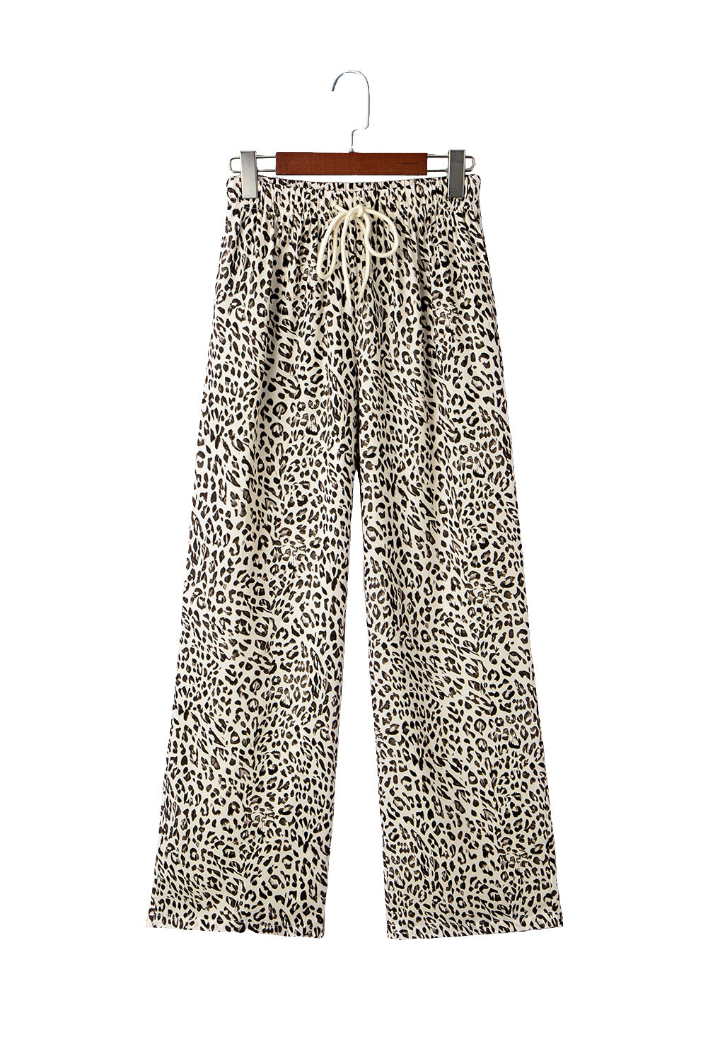 Brown Leopard Drawstring Loose Pants
