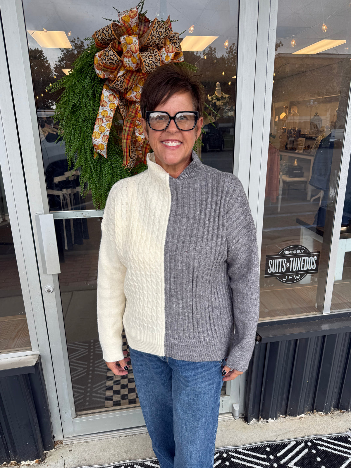 The Aspen Two Tone Sweater