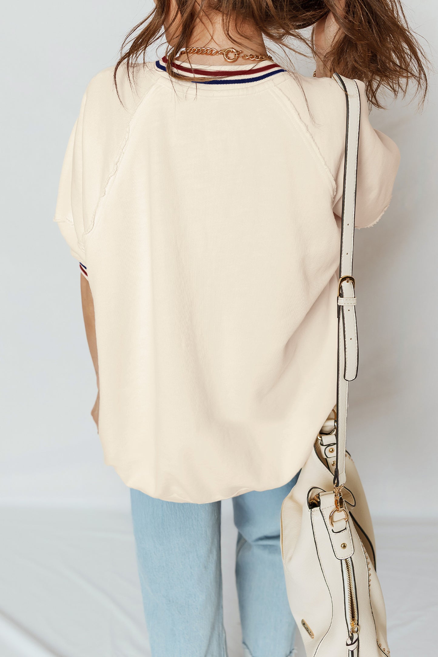 Beige ContrastTunic Top