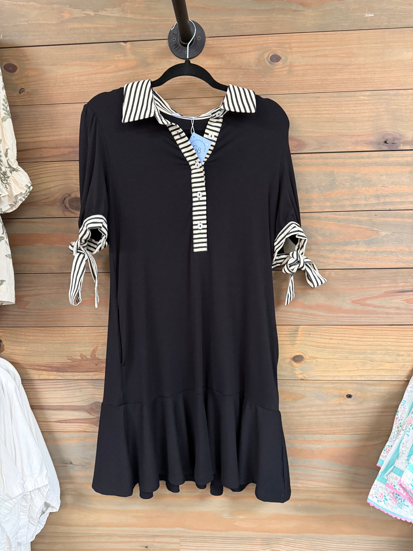 Black & White Stripe Mini Dress