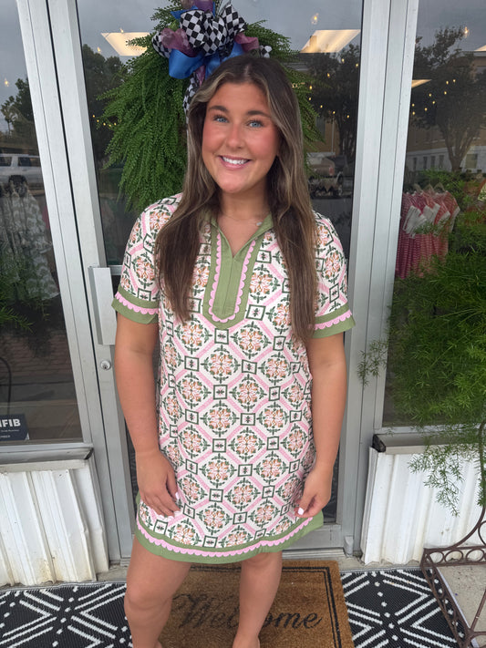 The Olive Blossom Mini Dress