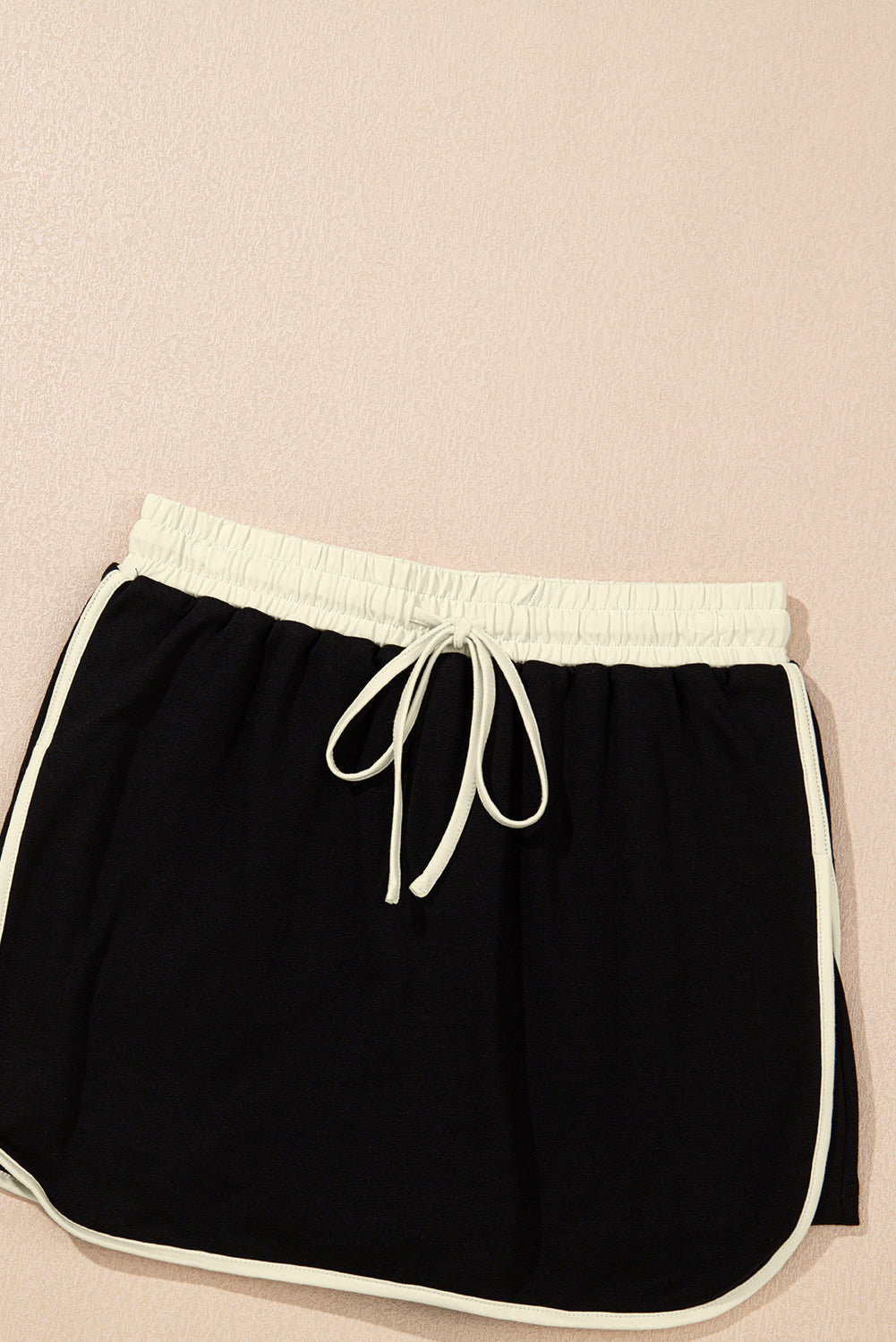 Evergreen Colorblock Edge Drop Shoulder T Shirt and Skort 2Pcs Set