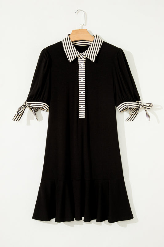 Black Stripe Mini Dress
