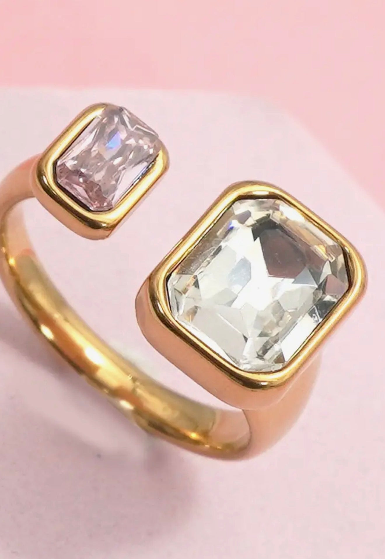 Crystal Pink Rhinestone Ring