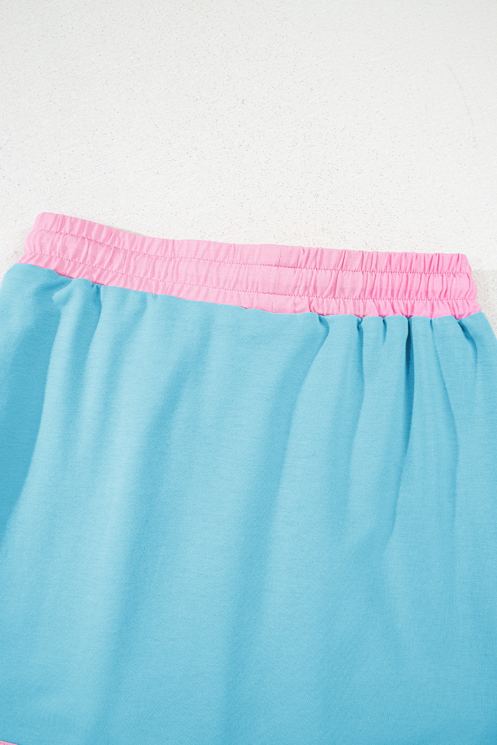 Evergreen Colorblock Edge Drop Shoulder T Shirt and Skort 2Pcs Set