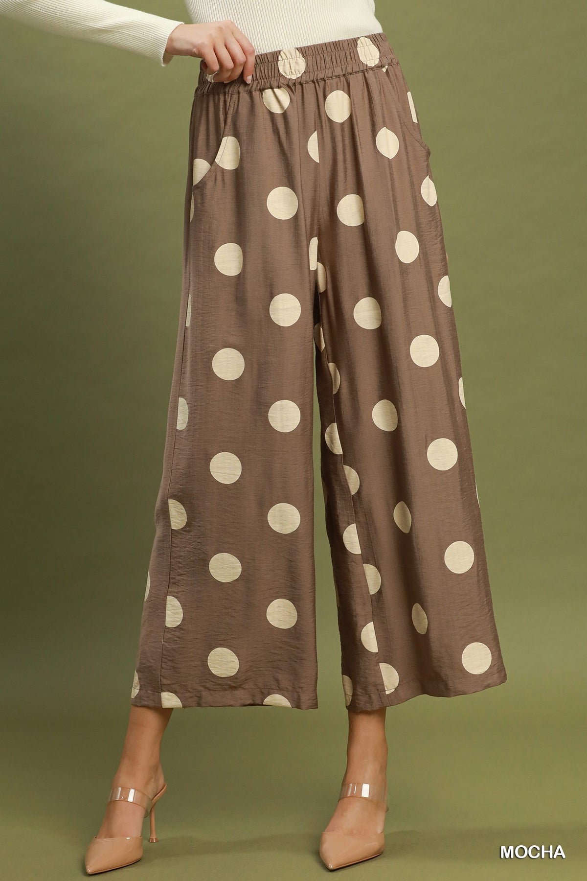 Umgee Creme/Polka Dot Pants