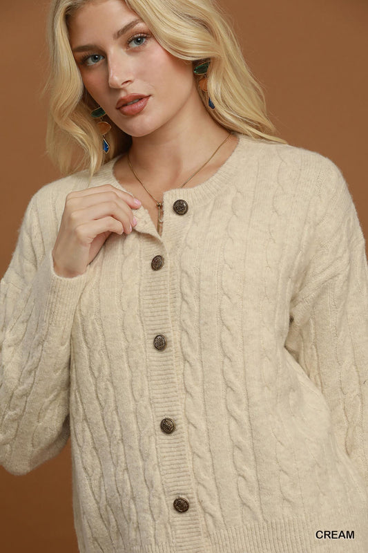 Umgee Long Sleeve Button Down Cardigan