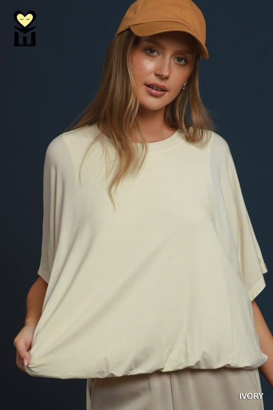 Umgee Bamboo Bubble Hem Top