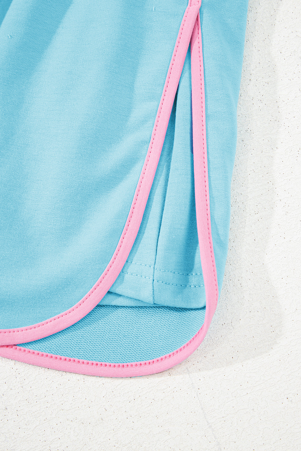 Evergreen Colorblock Edge Drop Shoulder T Shirt and Skort 2Pcs Set