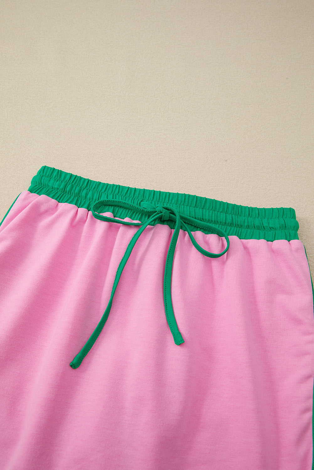 Evergreen Colorblock Edge Drop Shoulder T Shirt and Skort 2Pcs Set