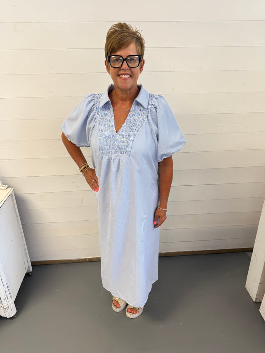 The Blue Boardwalk Dress (Plus Size)