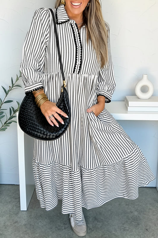 Black Stripe Maxi Dress