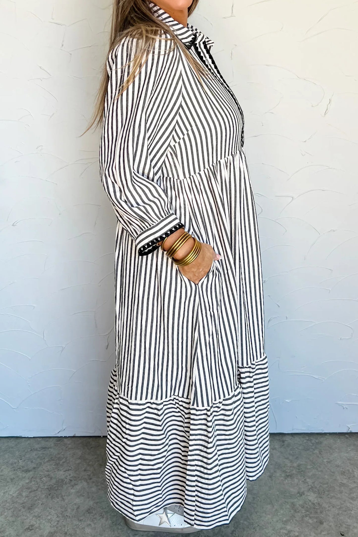 Black Stripe Maxi Dress