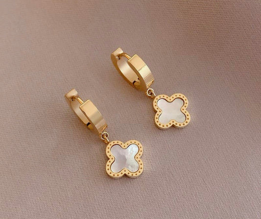 Dainty Clover Hoops