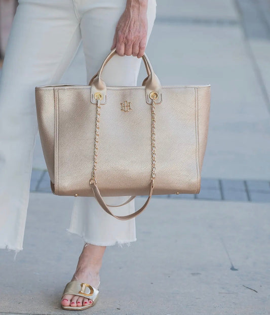 Caroline Hill Missy Tote in Gold