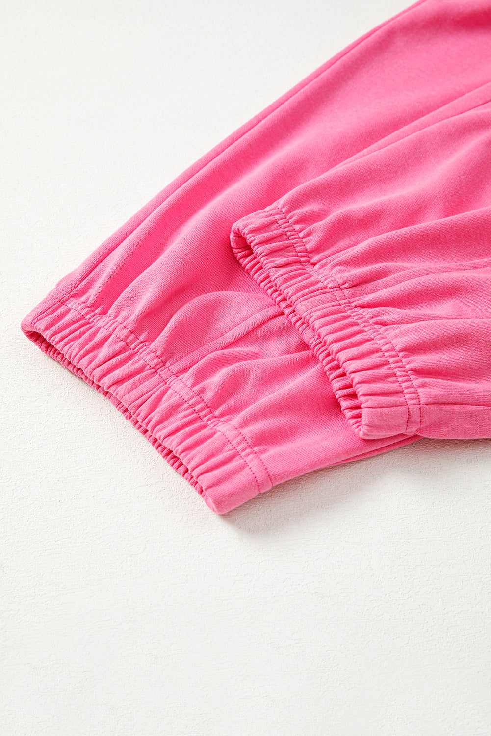 Bright Pink Plus Size Henley Pullover and Jogger Pants Two Piece Set
