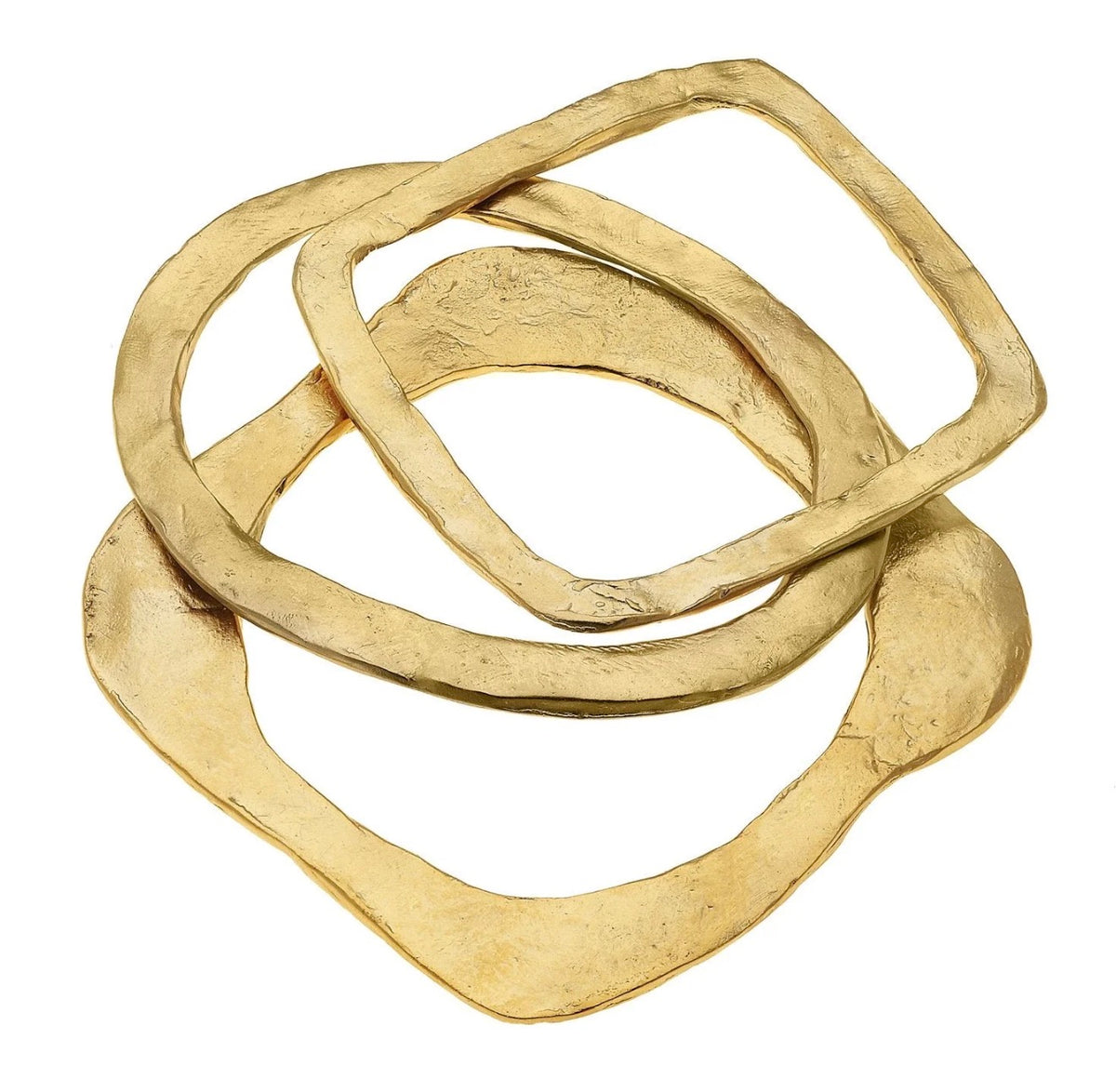 Susan Shaw Hammered Gold Bangles