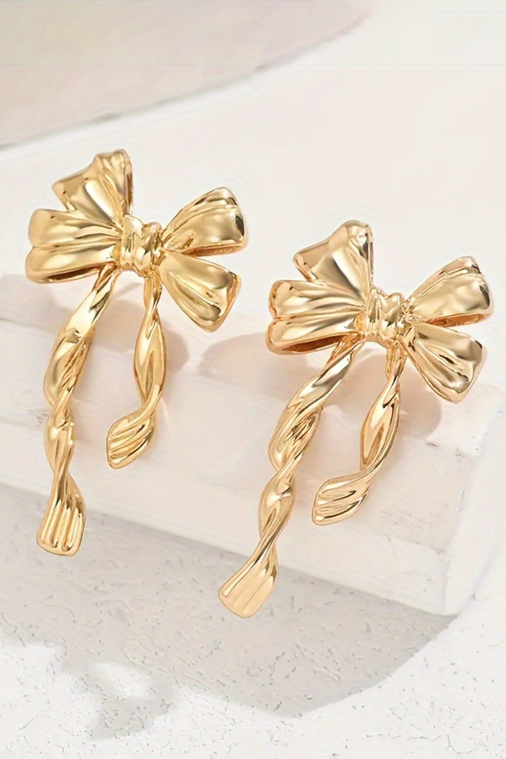 Gold Bow Earring Studs