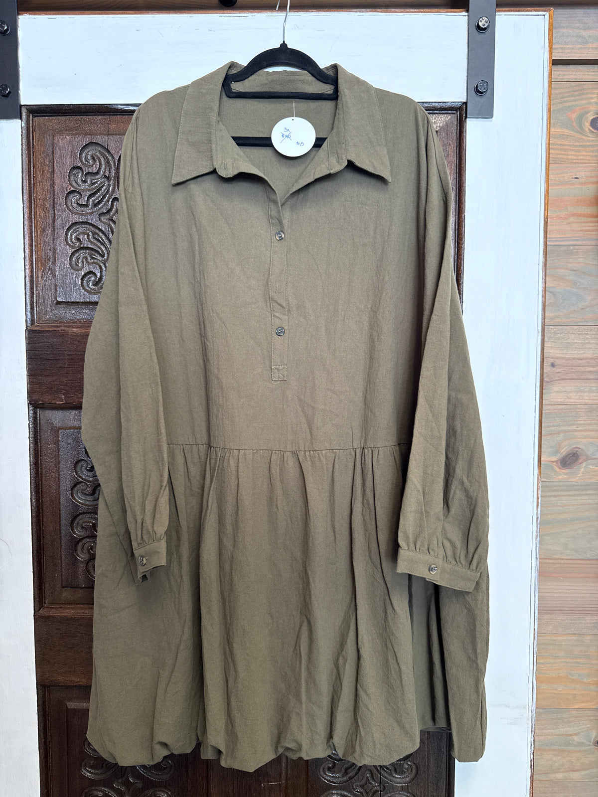 Everyday Olive Green collard dress
