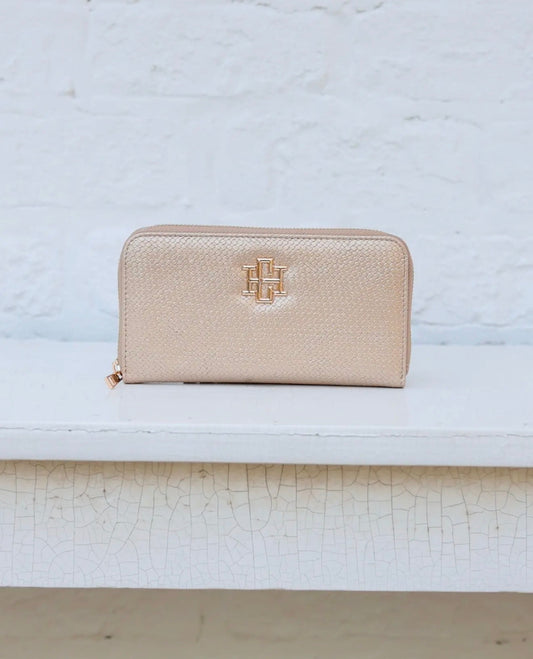 Caroline Hill Gold Woven Wallet