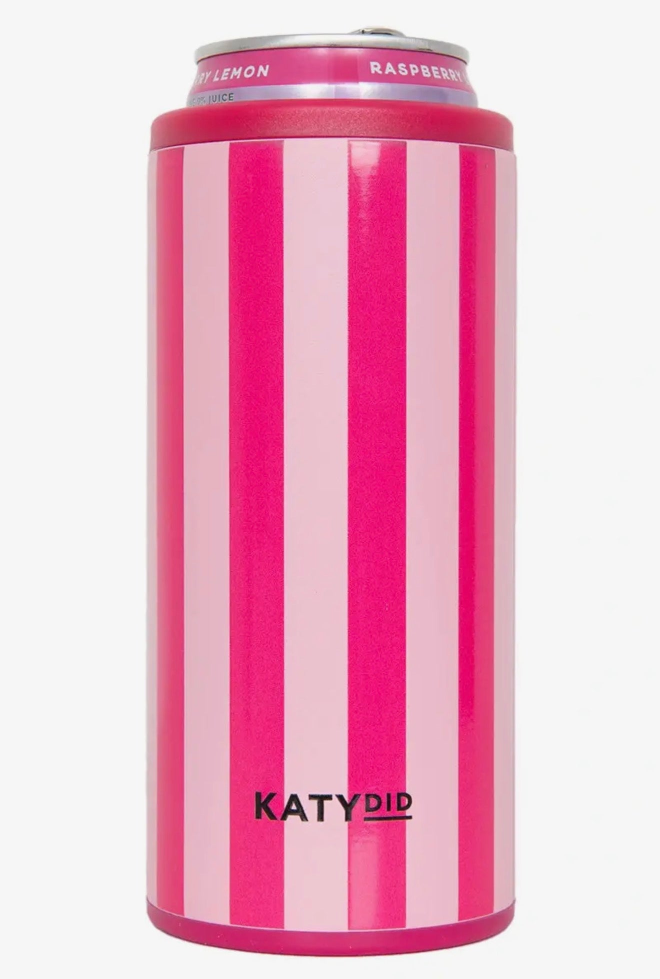 Katydid Pink Stripe Koozie