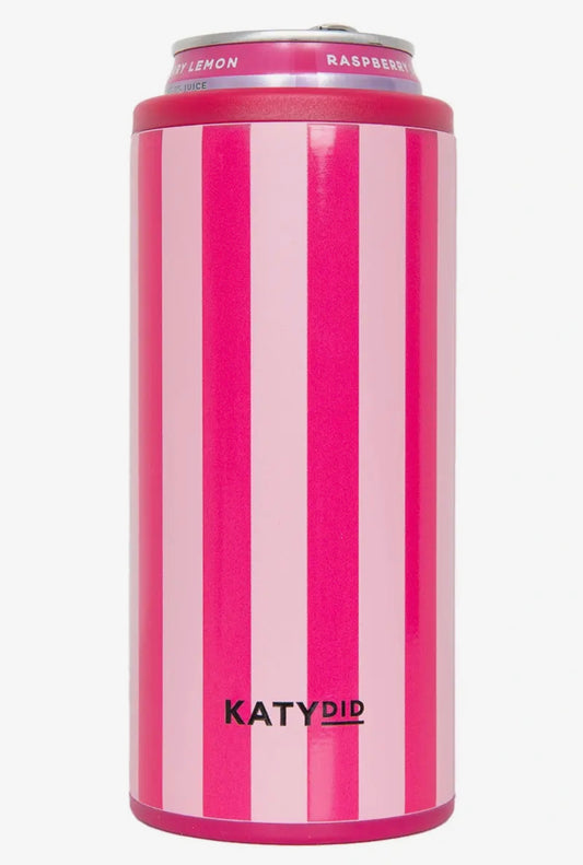Katydid Pink Stripe Koozie