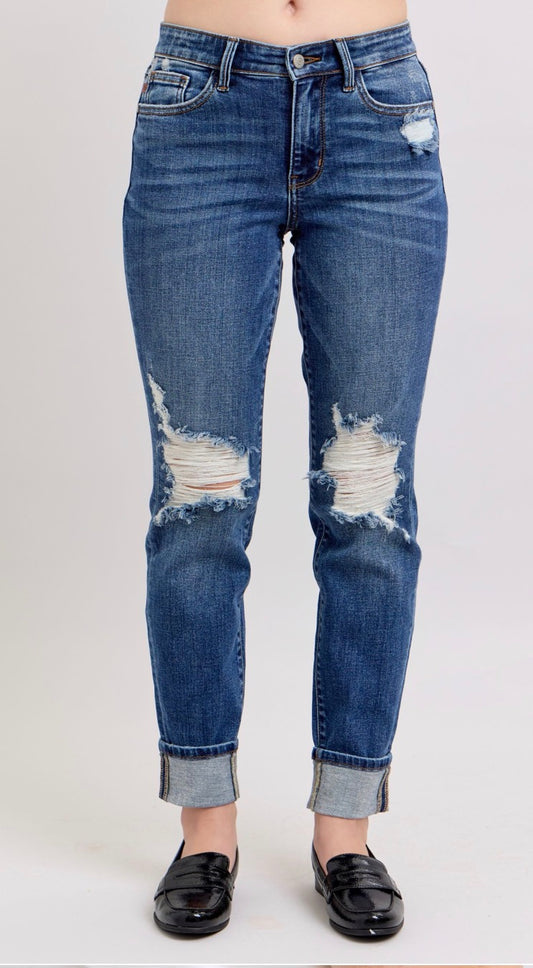 Judy Blue Ripped Boyfriend Jeans