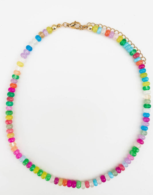 Rainbow Gemstone Bead Necklace