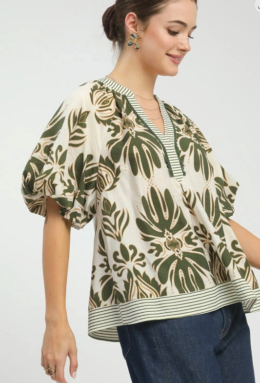 UMGEE Sage Green Mix Top